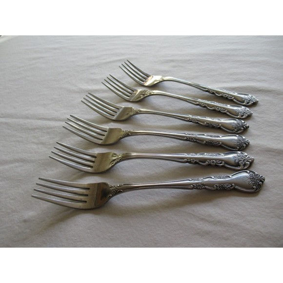 Roberts Rogers Co Korea & Taiwan DELIGHT Stainless Lot of 6x Dinner Forks 6.9" - Picture 6 of 10